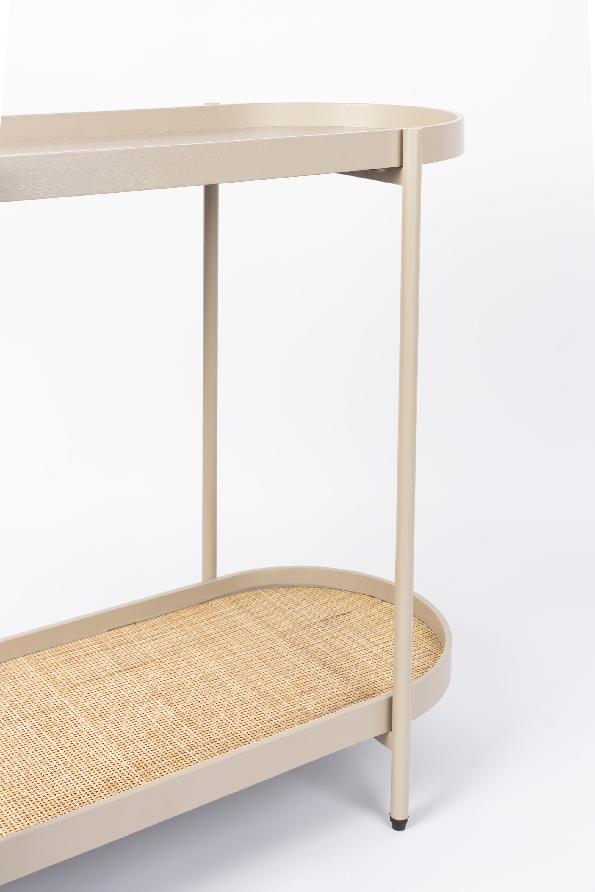 Amaya Beige Wood & Natural Rattan Console Table